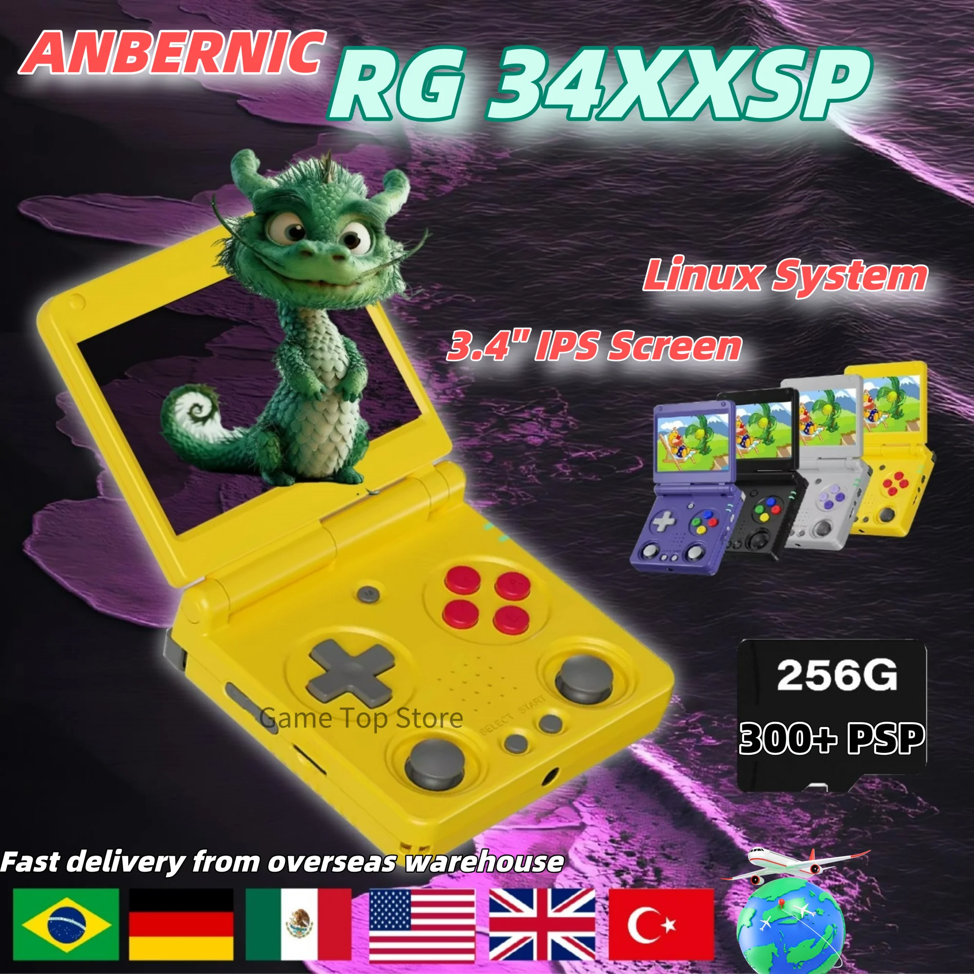 Arcade Game Jackpot - ANBERNIC RG34XXSP Retro Handheld Game Console