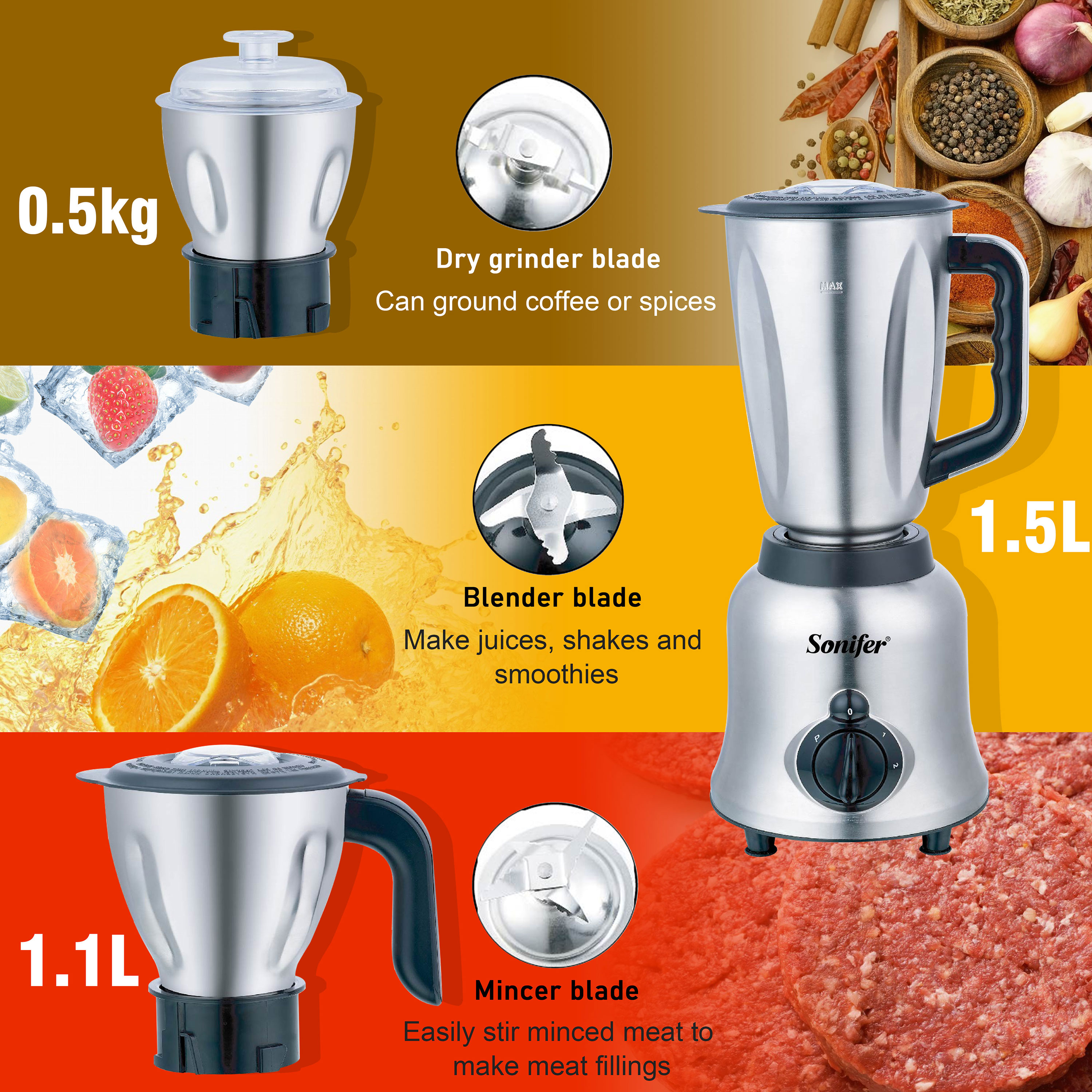 3 in 1 Blender&Meat Grinder&Ju - Fruit Slot Machine review and price
