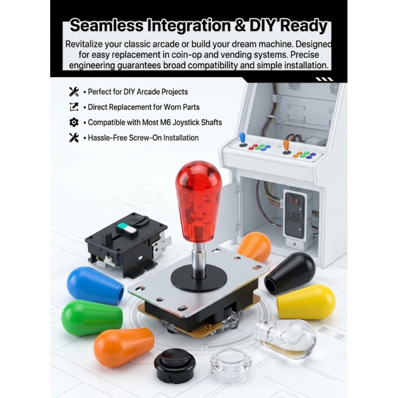1 PCS M6 Joystick  American Ba - Arcade Games Vending review and price