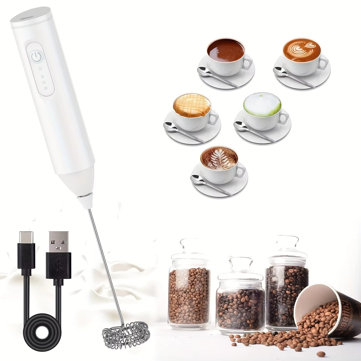 Handheld milk frother, electri - Fruit Slot Machine review and price