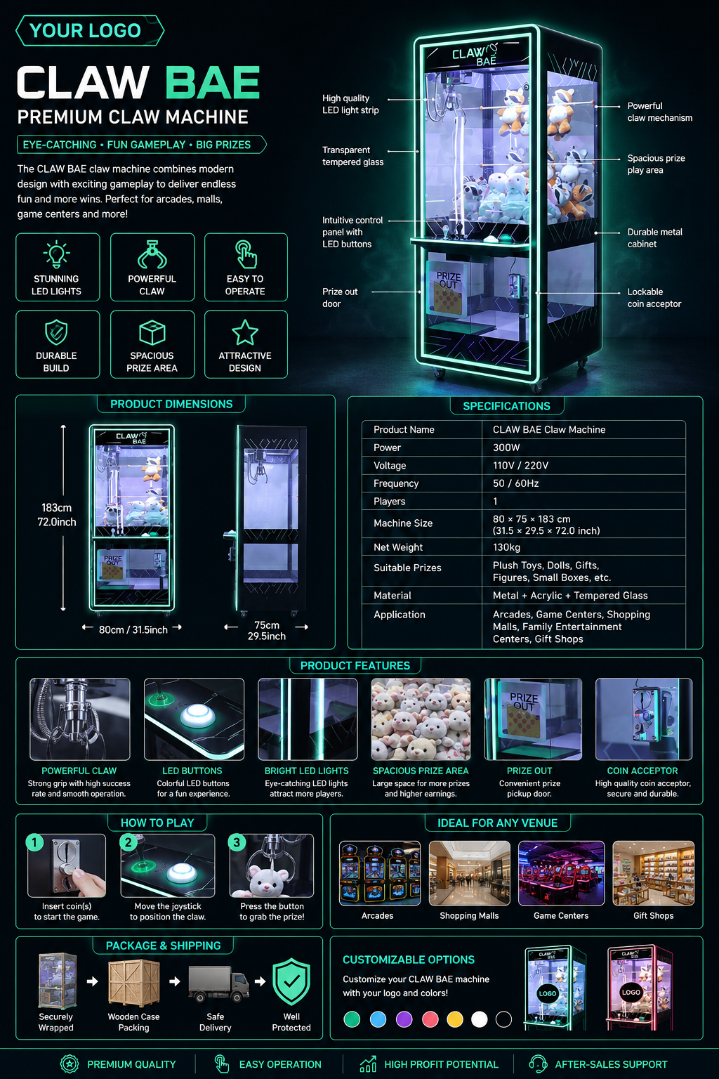 Black Claw Machine Modern Arca - Arcade Prize Vending Machine review and price