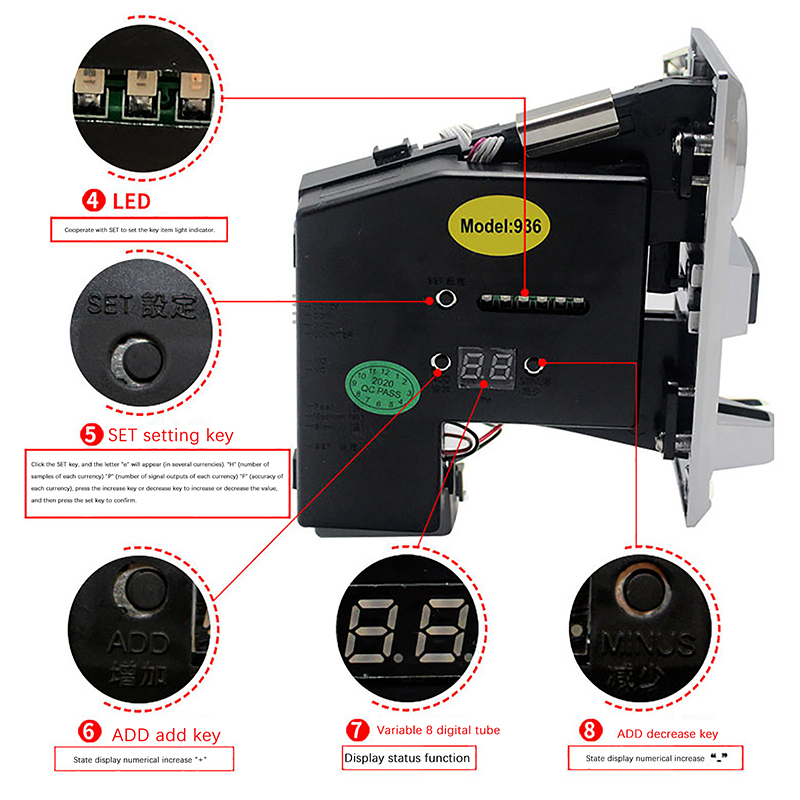1Pc 616 Multi Coin Slot Accept - Coin Acceptor Selector review and price